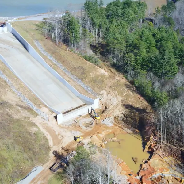 drone disaster aerial imaging and monitoring of dam, spillway and waterway damage