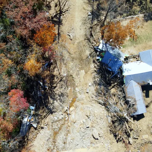 drone disaster aerial imaging and monitoring of hurricane landslide